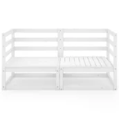 Sofy ogrodowe - VidaXL 2-osobowa sofa ogrodowa, biała, lite drewno sosnowe 3075245 - miniaturka - grafika 1