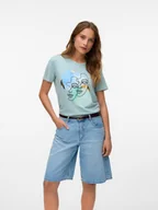 Koszulki i topy damskie - Vero Moda Koszulka w kolorze turkusowym - miniaturka - grafika 1