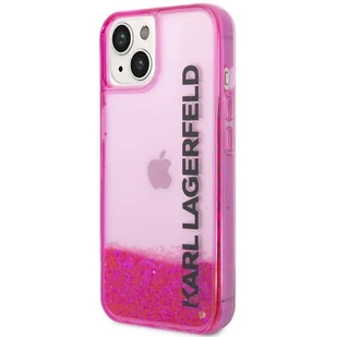 Etui KARL LAGERFELD Liquid Glitter Elong do Apple iPhone 14 Plus Różowy - Etui i futerały do telefonów - miniaturka - grafika 1