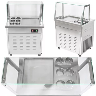 Maszyna do lodów tajskich Sonoro 15 L/h nierdzewna z szybą - Maszyny do lodów - miniaturka - grafika 1