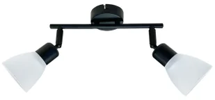 Metalowa lampa sufitowa z 2 szklanymi kloszami czarny + biały Z068 P7-D61 - Lampy sufitowe - miniaturka - grafika 1