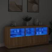Szafki RTV - vidaXL Szafka z oświetleniem LED, dąb sonoma, 162x37x67 cm - miniaturka - grafika 1