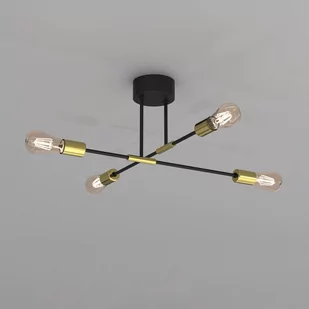 Luminex Flame 3906 lampa wisząca zwis 4x60W E27 czarna/złota - Lampy sufitowe - miniaturka - grafika 2