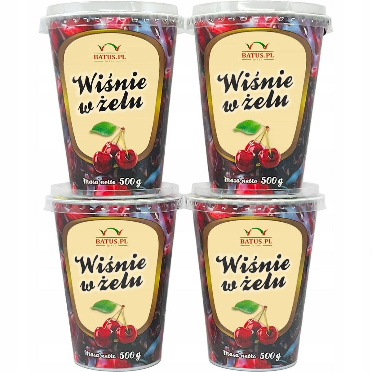 Wiśnia W Żelu 60% Frużelina Zestaw 4X500 G