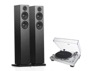 Zestawy stereo - Audio-Technica AT-LP120X-USB (srebrny) + A38 (czarny) - miniaturka - grafika 1