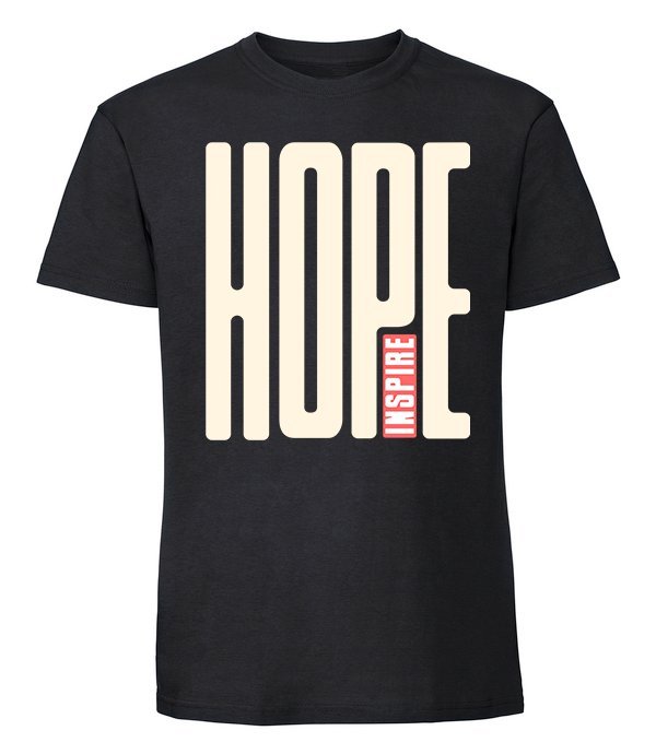 Męska koszulka z nadrukiem - Hope - czarny L