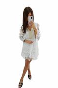 Sukienki - Vittoria Ventini Mayca Cotton HY1036 White sukienka damska - miniaturka - grafika 1