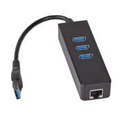 Adaptery i przejściówki - Akyga Hub AD-32 karta sieciowa Usb / 3x Usb / RJ45 - miniaturka - grafika 1