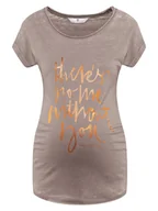Koszulki i topy damskie - Damski T-shirt ciążowy brązowy Bellybutton Maternity, r.XS - miniaturka - grafika 1