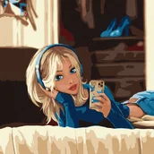 Malowanie po numerach - Malowanie po numerach - Ulubione selfie 40x40cm - miniaturka - grafika 1