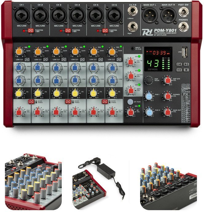 Power Dynamics Mikser 8- kanałowy PDM-Y801 one size