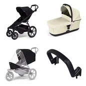 Wózki dziecięce - Wózek miejski Thule Urban Glide 4-wheel Black + Bassinet Soft beige SET 4in1 - miniaturka - grafika 1