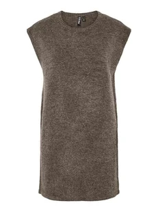 Pieces Sukienka dzianinowa "Pcjiko" w kolorze ciemnobrązowym - Sukienki - miniaturka - grafika 1