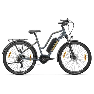 Rower elektryczny z silnikiem napędu środkowego Touroll MA2 250W, bateria 36V 13Ah, opony 27,5 × 2,1 cali, 100km - Szary - Rowery elektryczne - miniaturka - grafika 1
