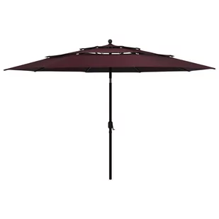 vidaXL 3-poziomowy parasol na aluminiowym słupku, bordowy, 3,5 m vidaXL - Parasole ogrodowe - miniaturka - grafika 1