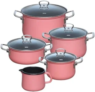 RIESS EMAILLE 5cz. Pink - zestaw garnków - Zestawy garnków i patelni - miniaturka - grafika 1
