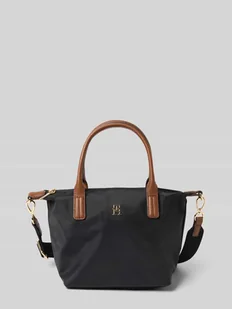 Torba na ramię z obszyciem ze skóry naturalnej model ‘POPETTE’ - Torebki damskie - miniaturka - grafika 1