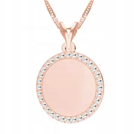 Naszyjniki - Naszyjnik Pozłacany Kółko Cyrkonie Okrąg Geometryczny Kryształki SREBRO 925 - miniaturka - grafika 1