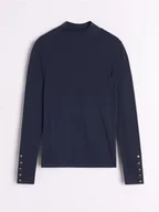 Bluzki damskie - Sinsay - Koszulka z długimi rękawami - granatowy - miniaturka - grafika 1