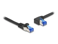Kable miedziane - DeLOCK Kabel sieciowy RJ45 Cat.6A S/FTP prosty/lewy kątowy 2 m czarny 80219 - miniaturka - grafika 1