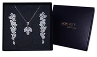 Zestawy biżuterii dla kobiet - Elegancki unikalny komplet biżuterii kolczyki ślub - miniaturka - grafika 1