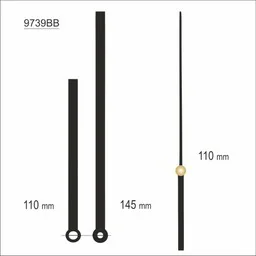 Komplet wskazówek zegarowych czarne /9739BB - Akcesoria do zegarków - miniaturka - grafika 1