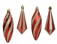 Bombki - Bombka choinkowa biało-czerwona 13,5 cm - miniaturka - grafika 1