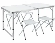 Stoły ogrodowe - Biały składany zestaw mebli campingowych C9-R79 - miniaturka - grafika 1