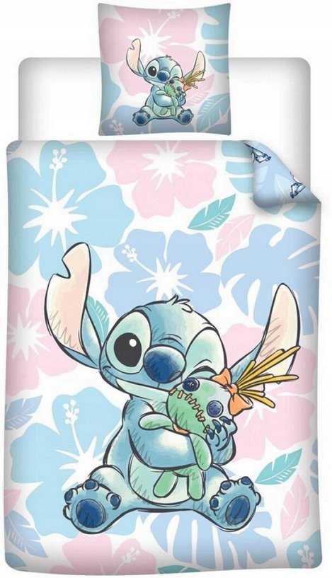Dwustronna Pościel dziecięca 140x200 Lilo Stitch Disney Poszewka 65x65