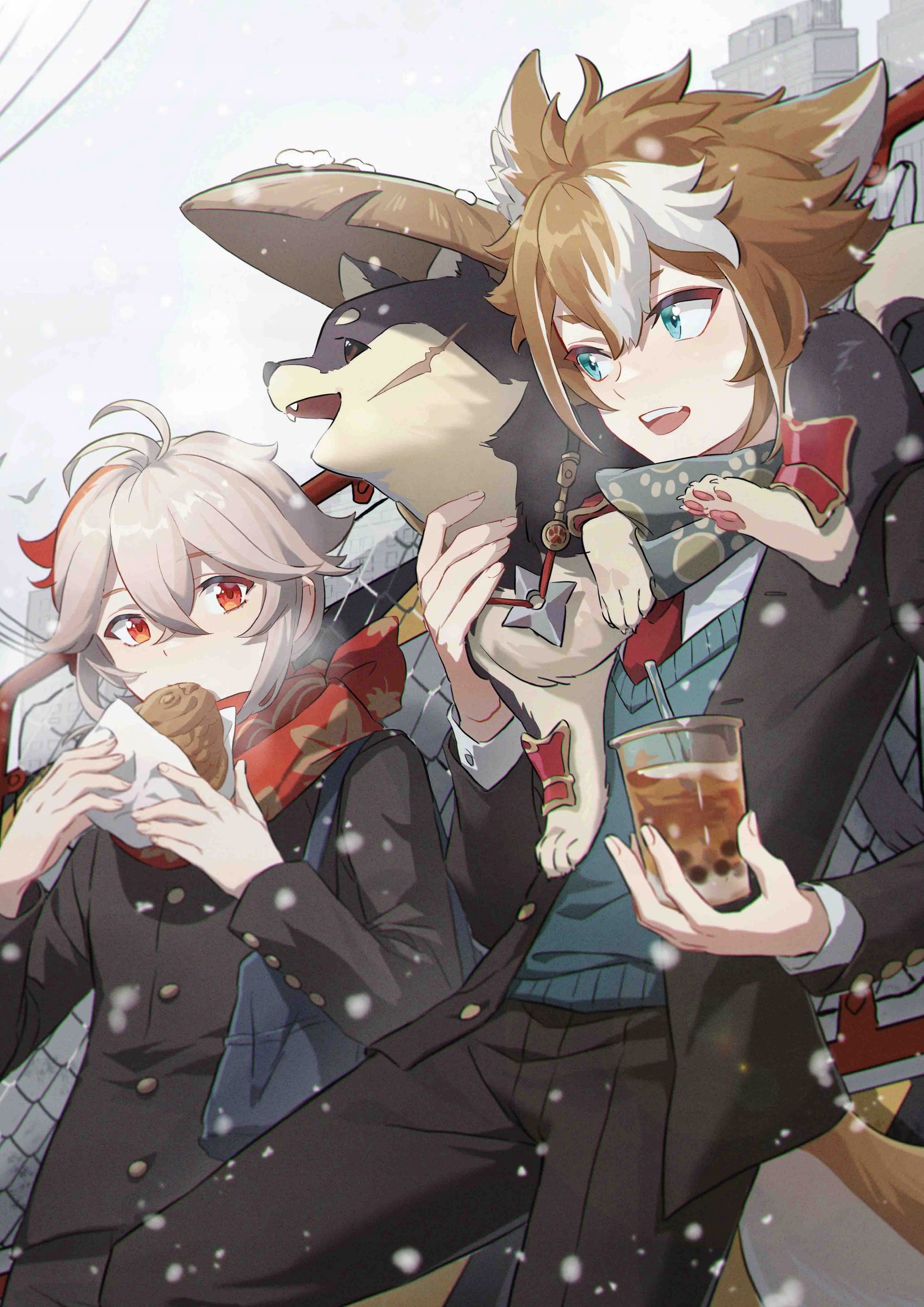 Plakat A3 Genshin Impact Anime Gra Kaedehara Kazuha Gorou