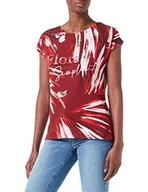 Koszulki i topy damskie - GERRY WEBER Edition T-shirt damski, Dark Cherry/czerwony/ecru/druk, 44 - miniaturka - grafika 1