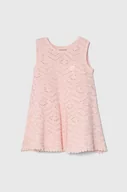 Sukienki i spódniczki dla dziewczynek - Guess sukienka bawełniana dziecięca kolor różowy mini rozkloszowana - miniaturka - grafika 1