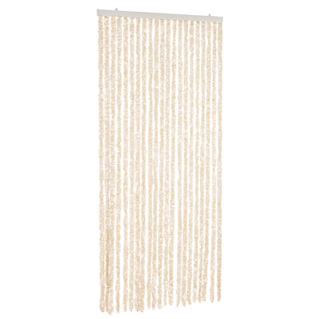 vidaXL Zasłona przeciwsłoneczna szenilowa beżowo-biała 90x220 cm