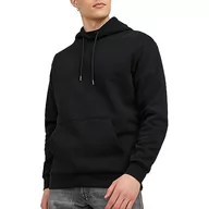 Bluzy męskie - JACK & JONES Jjebradley Sweat Hood Noos męska bluza z kapturem, czarny, M - miniaturka - grafika 1