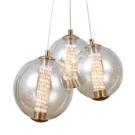 Lampy sufitowe - Wisząca lampa Butero PND-34359-3-HBR-AMB Italux LED 12W 3000K bańki złoty bursztynowy - miniaturka - grafika 1