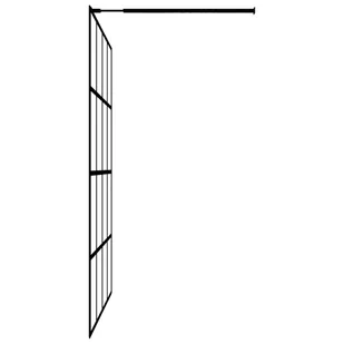 vidaXL VidaXL Ścianka prysznicowa z półką czarna, 100x195 cm ESG i aluminium - Ścianki i drzwi prysznicowe - miniaturka - grafika 7