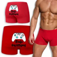 Majtki damskie - BOKSERKI CZERWONE Na Prezent Walentynki Dla Niego STREFA GRY WSTĘPNEJ - XL - miniaturka - grafika 1