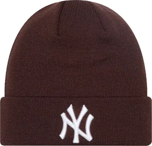 New Era Czapka zimowa NEW ERA NYY League Knit Beanie brązowa - Czapki damskie - miniaturka - grafika 1