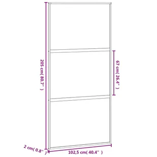 Drzwi przesuwne, czarne, 102,5x205cm, szkło hartowane aluminium 8721012120341 - Drzwi wewnętrzne - miniaturka - grafika 9