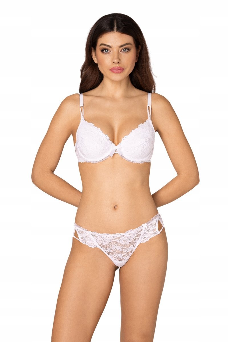 RÓŻA Carmen Stringi koronkowe BIAŁE r. L