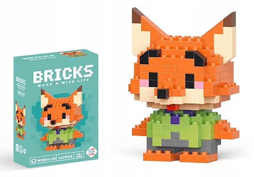 Klocki konstrukcyjne LISEK NICK WILDE dziecięce ZOOTOPIA dla dzieci 147 el.