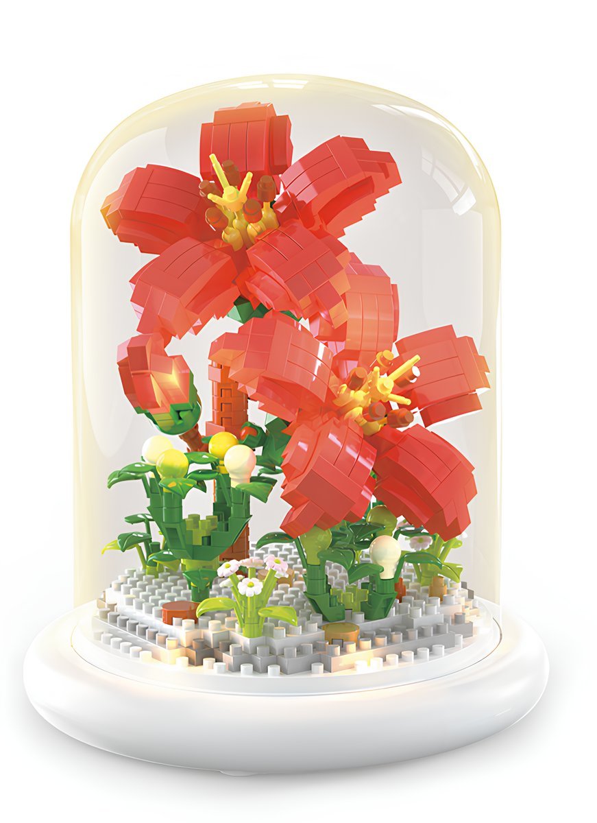 Zestaw Klocki Konstrukcyjne Kwiat Kwiatki Bukiet Kwiatów Roślina z Klocków dla Dziewczynki
