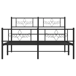 Metalowa rama łóżka z wezgłowiem i zanóżkiem, czarna, 120x200cm Lumarko! - Łóżka - miniaturka - grafika 5