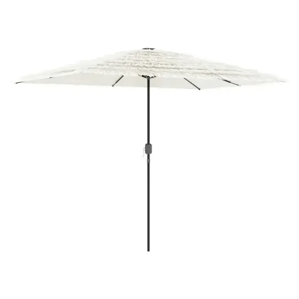 Parasol ogrodowy z mechanizmem korbowym, biały, 300x200x250 cm