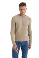 Bluzy męskie - DeFacto Męska bluza, beżowy, L - miniaturka - grafika 1