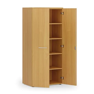 Szafa biurowa z drzwiami PRIMO WOOD, 1781 x 800 x 500 mm, buk - Szafy biurowe - miniaturka - grafika 1