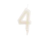 Urodziny dla dorosłych - Dekora Świeczka na tort "Cyfra 4" fluo DEKORA 6 cm DK345270 - miniaturka - grafika 1