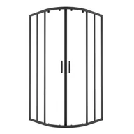 Kabiny prysznicowe - Kabina prysznicowa Durasan półokrągła Flexi regulowana 78-100x78-100 cm czarny mat, szkło transparentne 8 mm 1 szt. - miniaturka - grafika 1