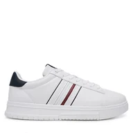Sneakersy męskie - Sneakersy Tommy Hilfiger Modern Cupsole Stripes Lth FM0FM05406 Biały - miniaturka - grafika 1