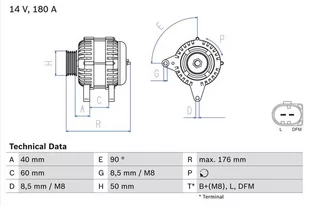 BOSCH Alternator 0 986 081 940 - Alternatory - miniaturka - grafika 1